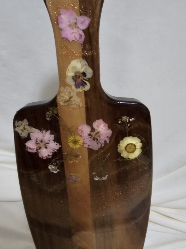 Paddle Charcuterie with Pressed Flowers