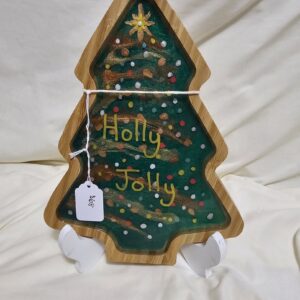 Christmas Tree Charcuterie hand painted. Holly Jolly Cookies for Santa Board.
