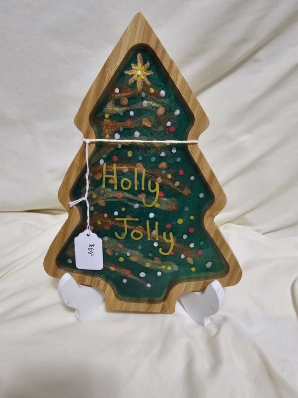 Christmas Tree Charcuterie hand painted. Holly Jolly Cookies for Santa Board.