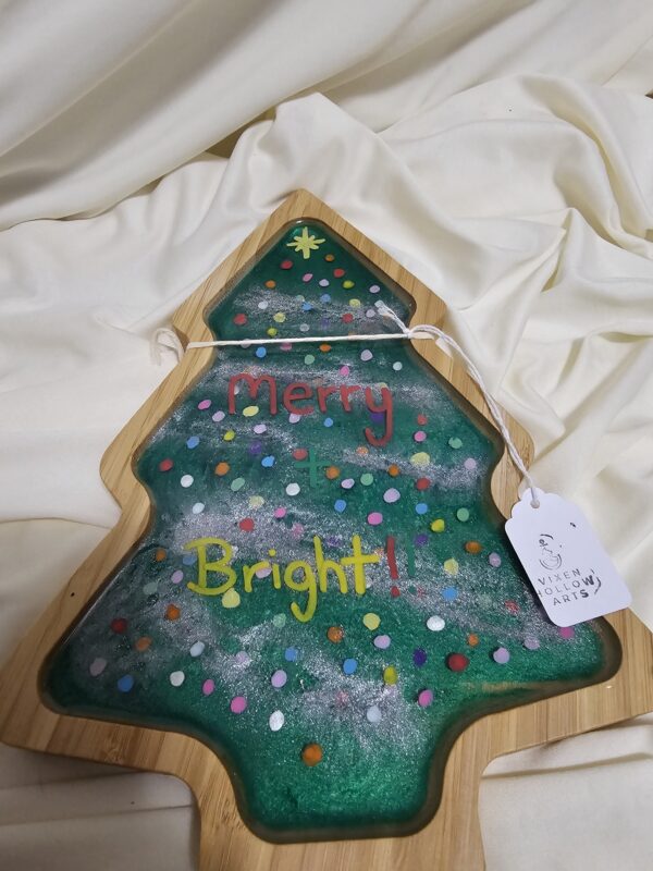 Christmas Tree Charcuterie hand painted. Merry & Bright Cookies for Santa Board.