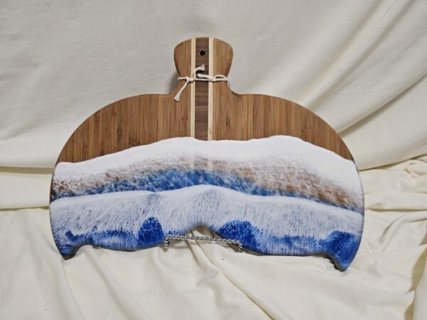 Whale Tail Ocean Resin Charcuterie Board made of Bamboo