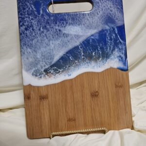 Ocean resin wave charcuterie board