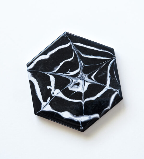 cobweb coaster, hexagon shape.